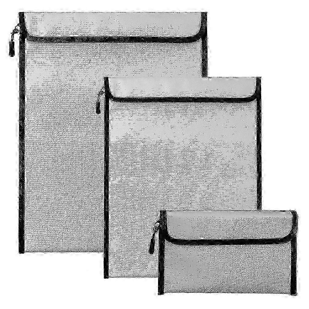 3 Pcs Fireproof Waterproof Money Important Document Bag(2000),Fire Proof Bag for Documents,Fire Pro