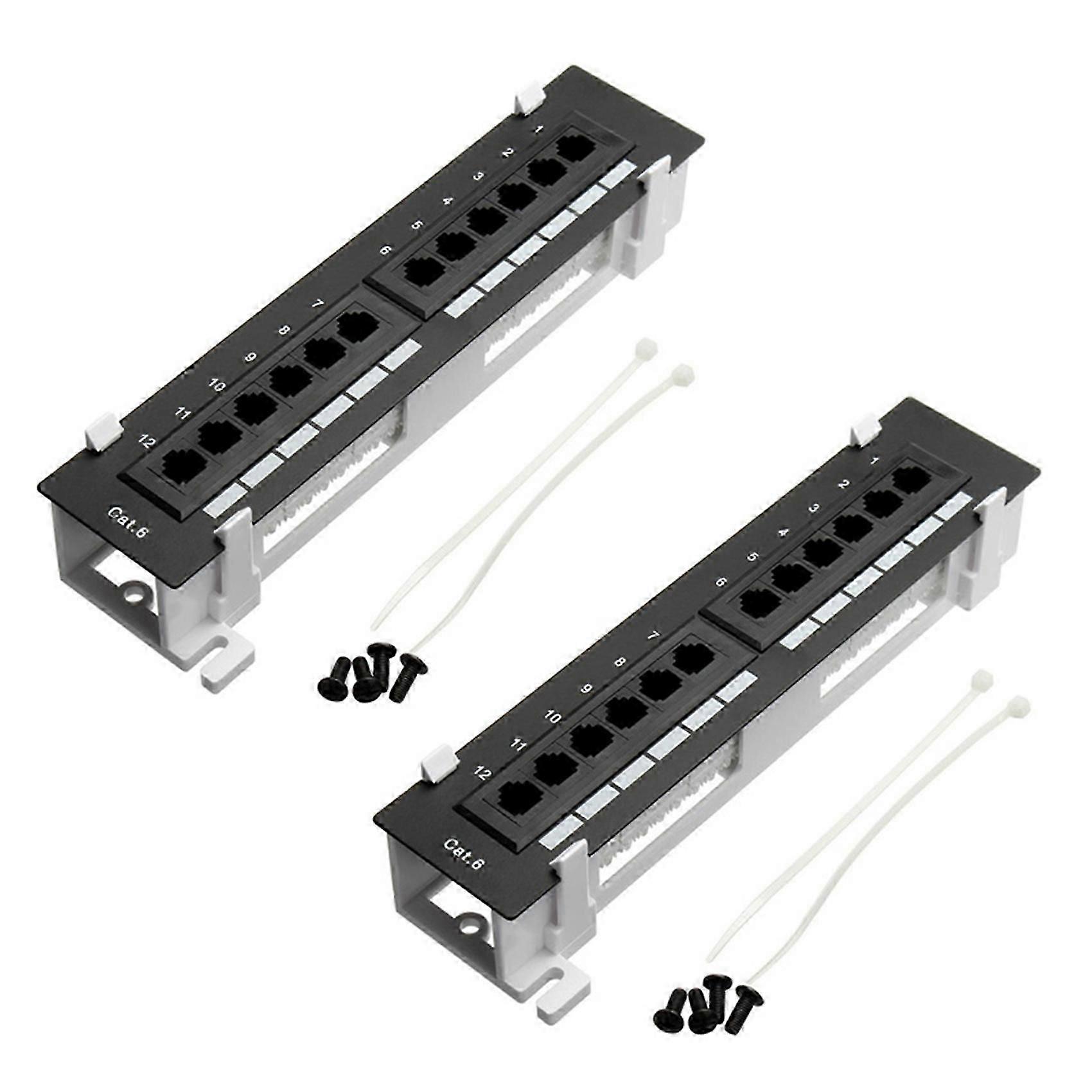 Network Tool Kit 12 Port CAT6 Patch Panel RJ45 with Wall Bracket