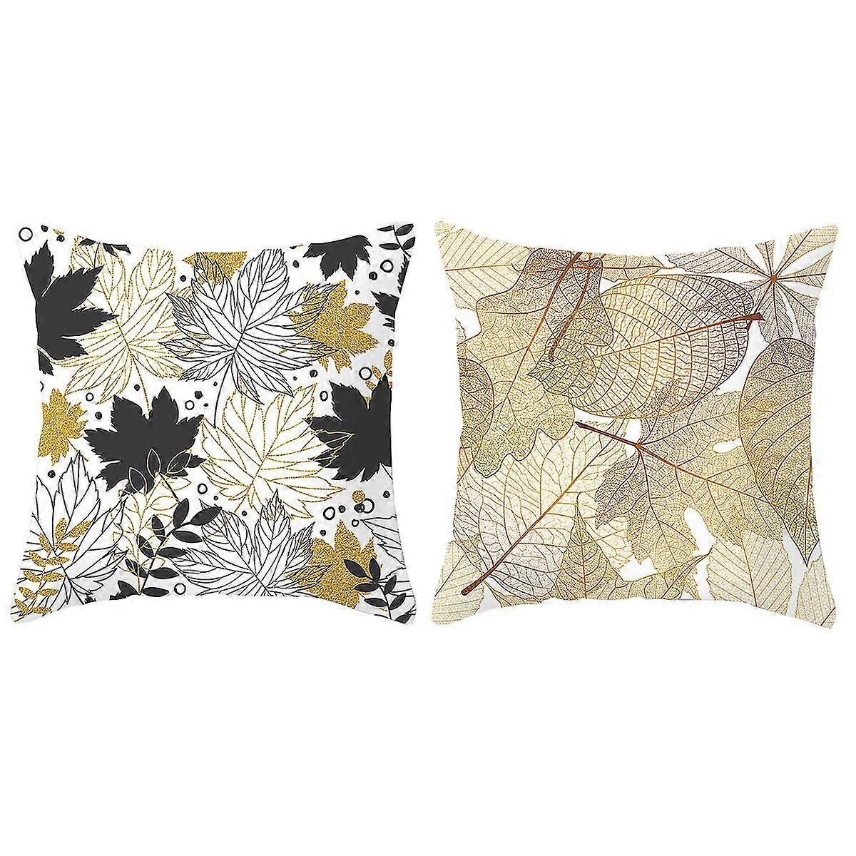 2pcs 45x45cm Maple Leaf Pillowcase Sofa Cushion Cover