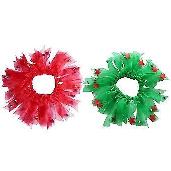 Christmas Collars for Dogs Polyester Collar for 2Pcs Holiday Dress