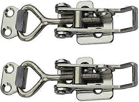 Latch Buckle Cabinet Boxes Lever Handle Toggle Catch Latch Lock,Silver,Adjustable Range:75-95mm,2 Pcs