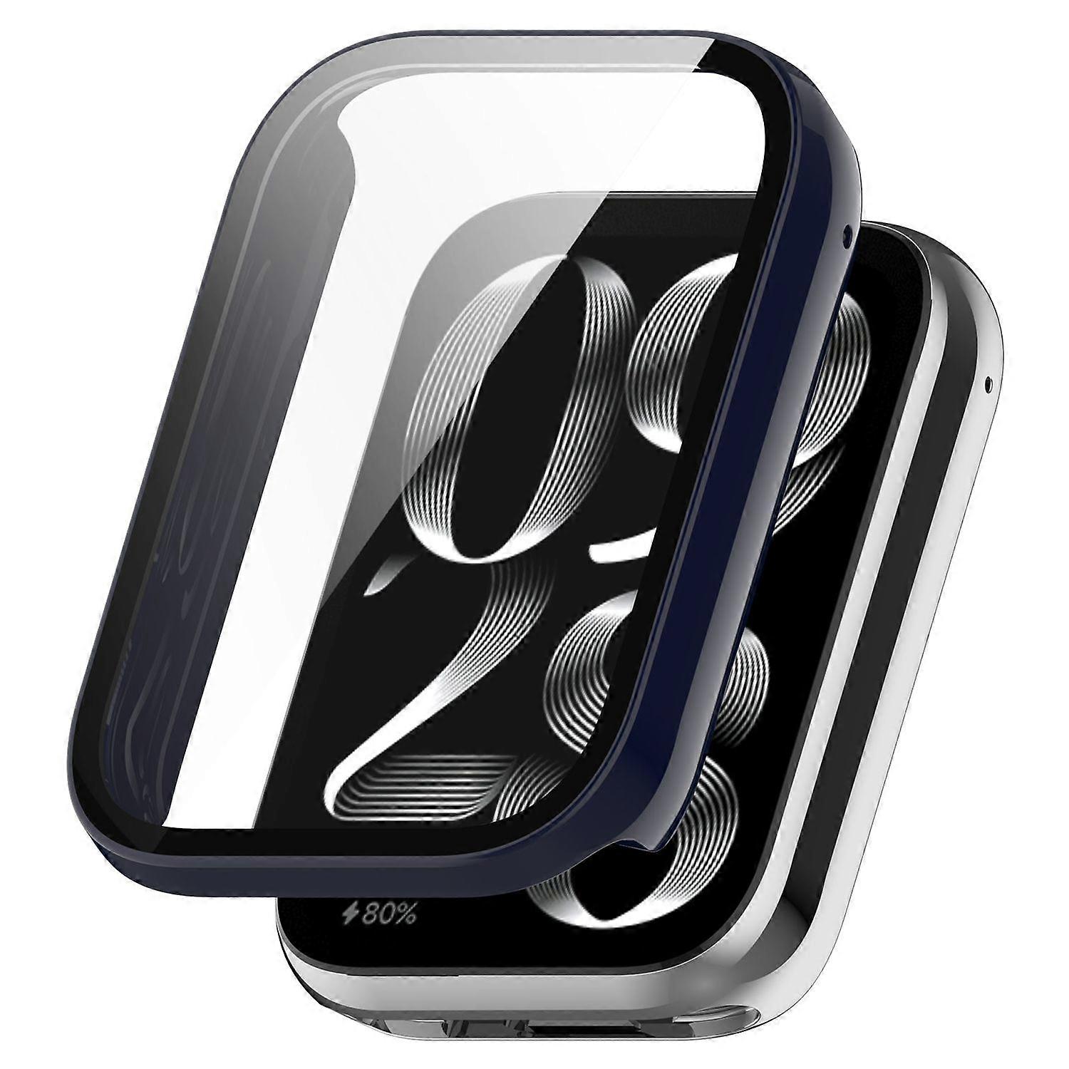 For Xiaomi Mi Band 8 Pro Plastic Smart Watch Case with Protective Glass Blue