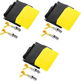 Soccer Referee Gear Set - Soccer Referee Whistle, Yellow and Red Cards, Leather Case, Bamboo-3pcs