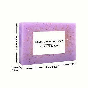 Handmade Lavender Scrub Soap Bar, Exfoliating Face and Body Soap with Natural Particles, Gentle Deep Cleansing for All Skin Types