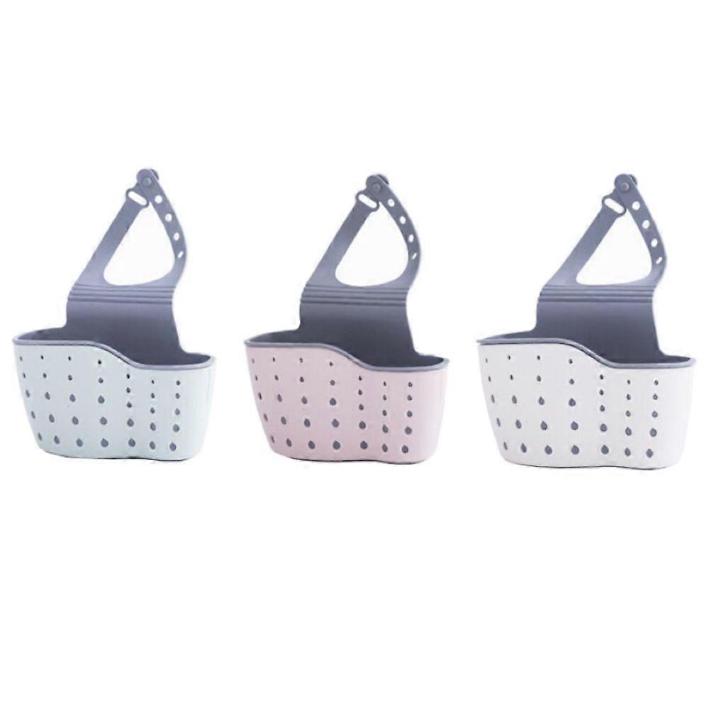 3 Set Kitchen Sink Shelf Soap Sponge Drain Rack
