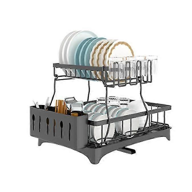 Dish Drying Rack and Drainer for Kitchen Sink - Space-Saving Storage Solution