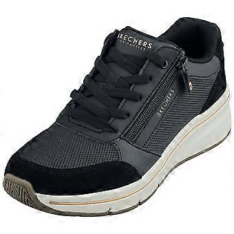 Skechers Los Angeles Billion Flex Damen-Plateau-Sneaker in Schwarz