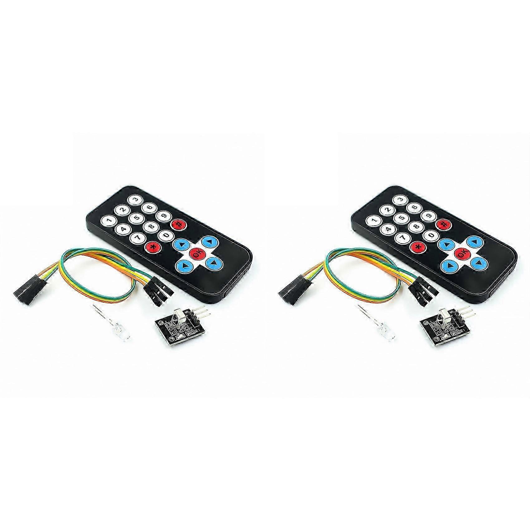 2X Remote Control Module HX1838 Infrared Wireless Remote Control Kit Remote Control Robot Multi-Functional Module AKA
