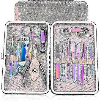 15 Pcs Pedicure Tools Rainbow Color Toenail Clippers Manicure Set Nail Clippers NC