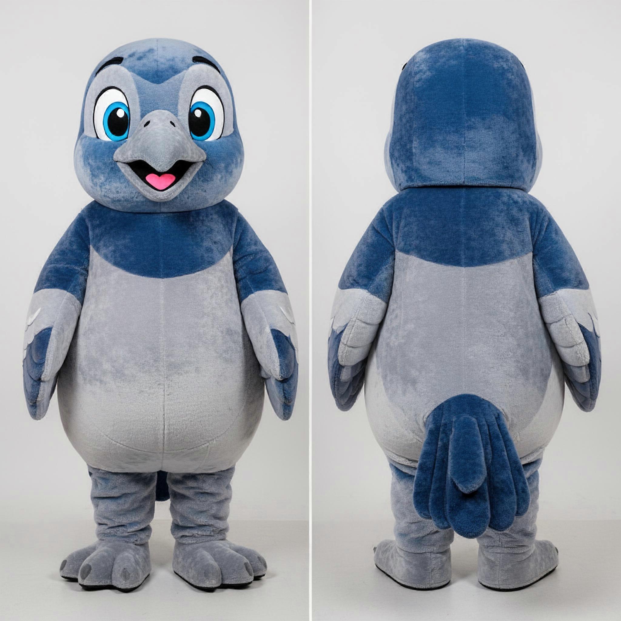 MASTICOT Soft Gray Rounded Passenger Pigeon Mascot