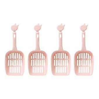 Pet Litter Scoop for Cat Cleanup 4Pcs Hollow Pink Lightweight