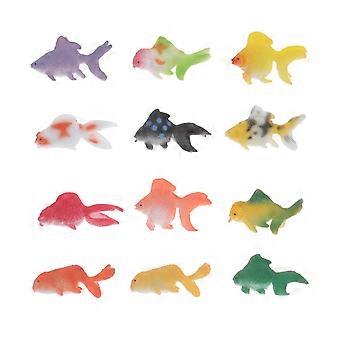 Plastic Goldfish Model Toy Set for Decorations with 12Pcs Assorted Color