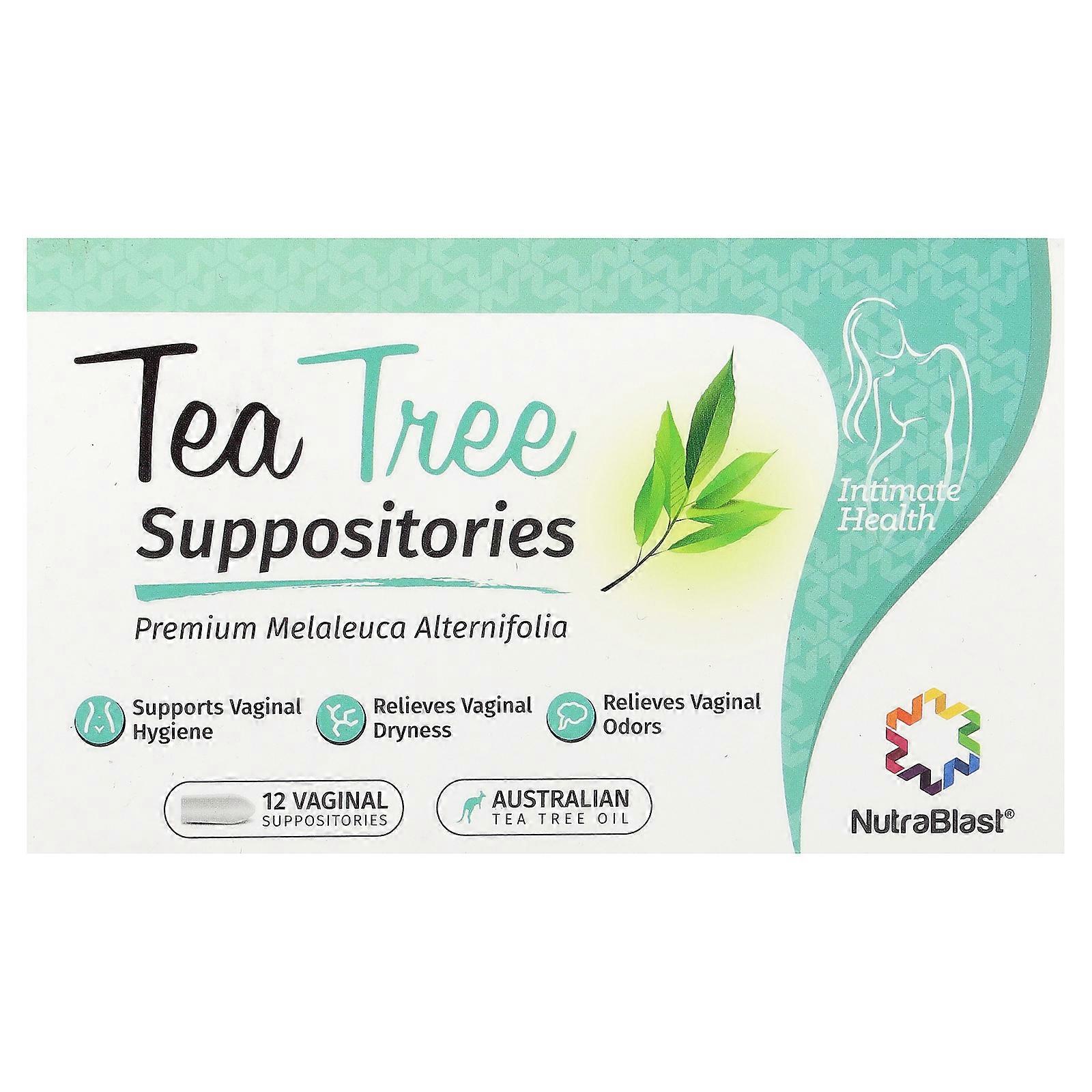 2 x NutraBlast, Tea Tree Suppositories, 12 Vaginal Suppositories