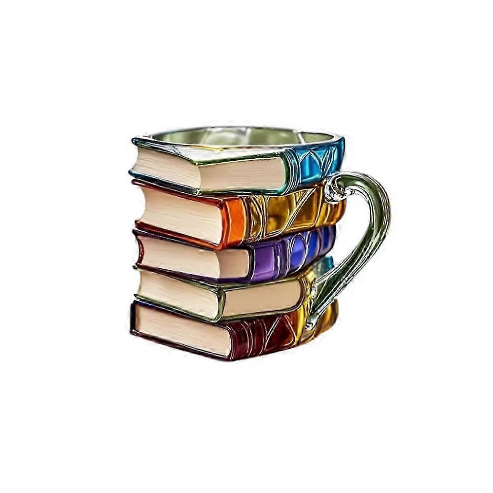 Gradient Bookshelf Design Glass Mug