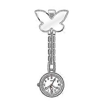 Relógio de bolso de quartzo com clipe Butterfly Nurse, liga de zinco, para enfermeiras e estudantes PM-26