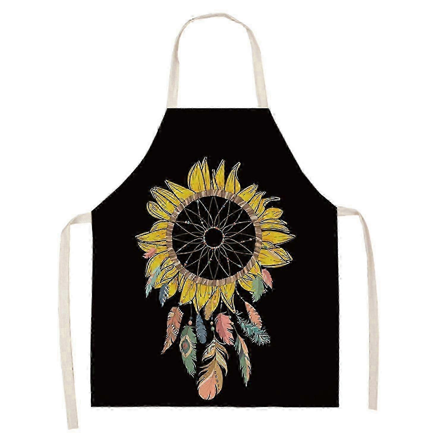 Sunflower Cotton Flax Apron Adjustable