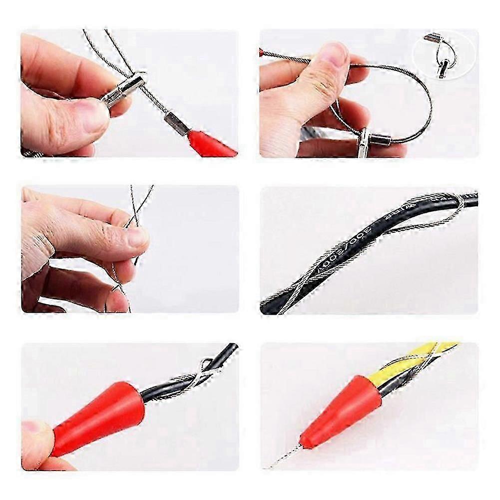 Electrical Threader Lead Tool 30M Cable Wire Guide 3-Strand Wall Threader Cable Stringer with 2 Fasteners.