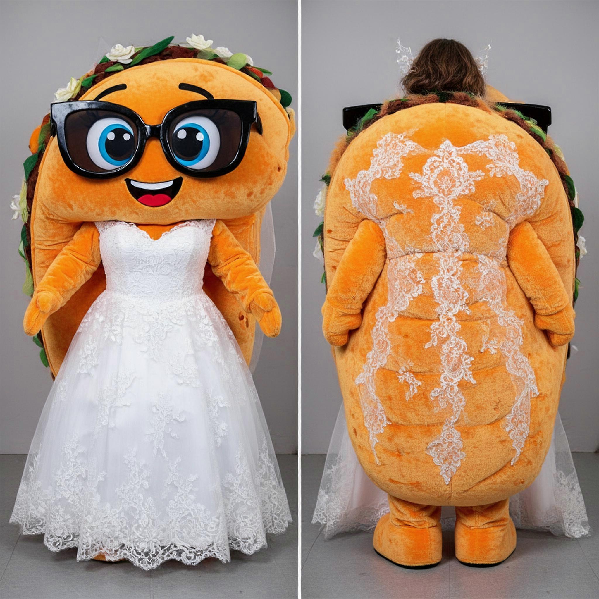 MASTICOT Velvety Orange Taco Mascot