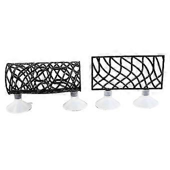 Hollow Fish Hiding Place Resting Tube for Aquariums Hard Fish Bed Tunnel with Small Hole and Suction Cup