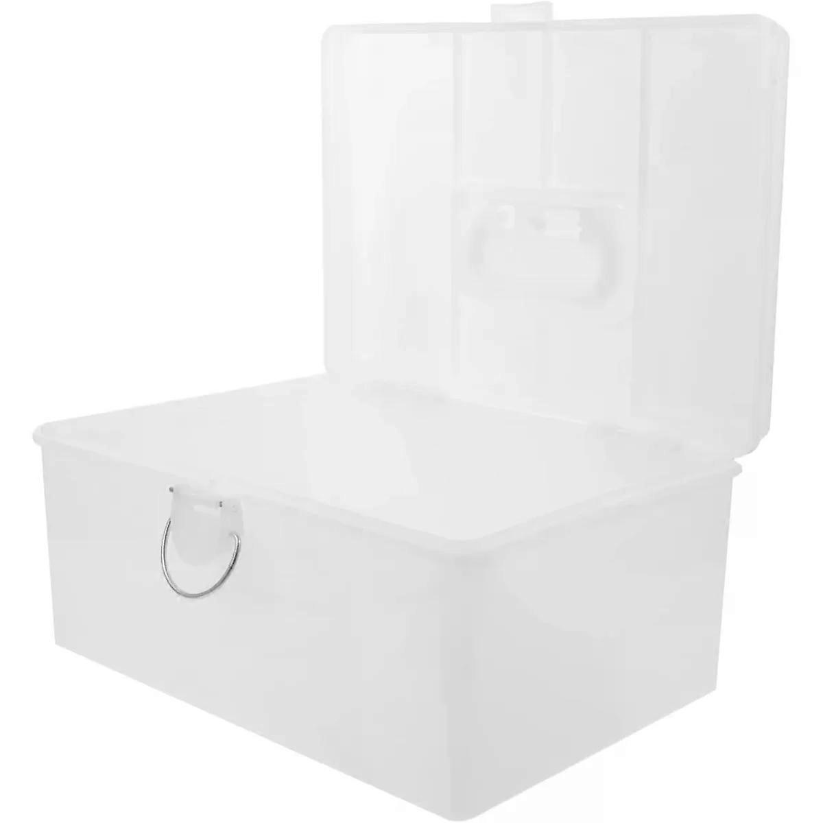 Large Mahjong Storage Box with Lock Plastic White