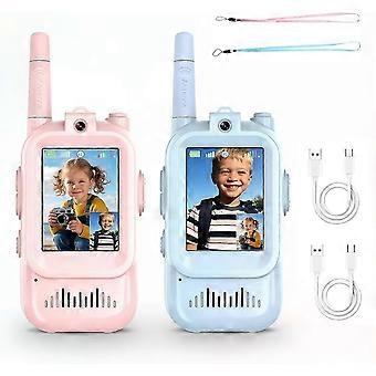 Video Walkie Talkies for Kids 2 Pack Fun Toys for Camping Hiking Travel Rechargeable Long Range Kids Toy Gift for Boys & Girls Ages 312