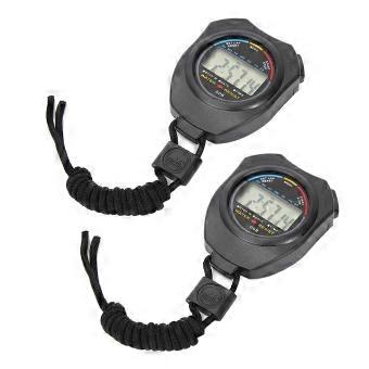 2 PCS Sports Stopwatch Timer, Multifunctional Digital LCD Handheld Stopwatch for Racing Running