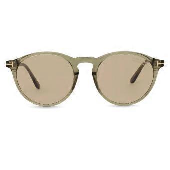 Tom Ford FT0904 AURELE 96E Full Rim Transparent Dark Grey Green Men Oval Sunglasses UV1 Original