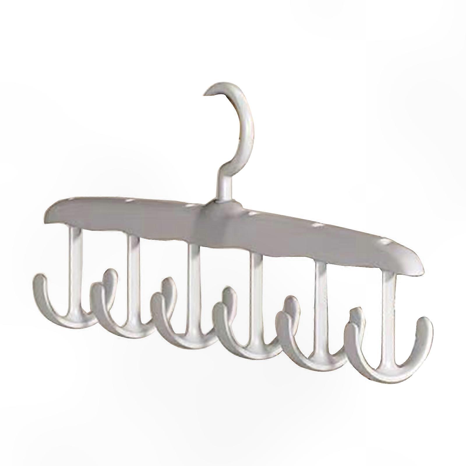 Portable Home Storage, Rotatable Wardrobe Organizers with Wave Shape & Multiple Hooks, 1 Pack