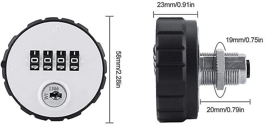 Digital Code Lock Code Lock Cam Cabinet Digital Code Combination Convenient Zinc Alloy Case Secure 4-digit Password Lock With Keys20mm)