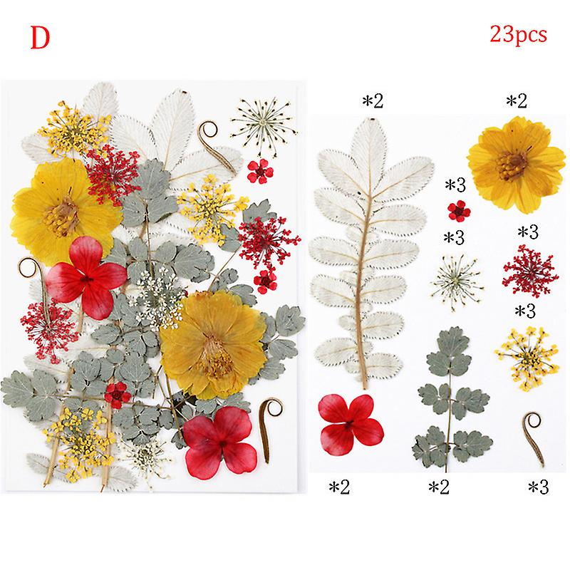 Uscat de flori Sac de flori uscate în relief combinație Sac real de flori presate de flori