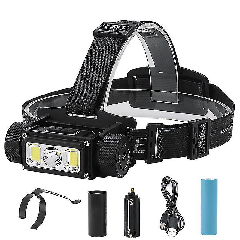 Multi-functional Rechargeable Cob Flashlight Headlamp Work Light
