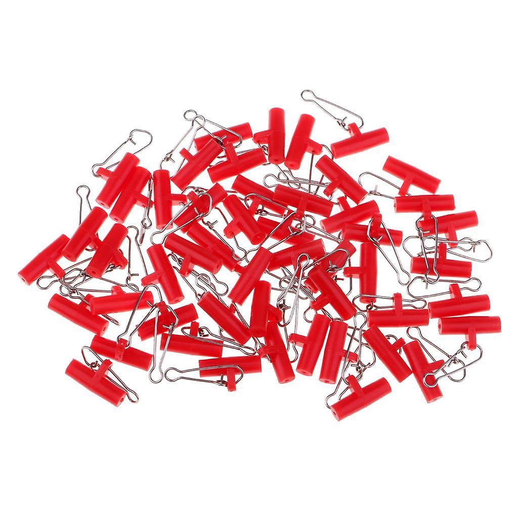 50Pcs Fishing Sinker Slides with Hooked Snap Connectors for Braid Line S