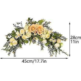 Liangnv 17.7 Inch Artificial Rose Flower Swag, Wedding Arch 