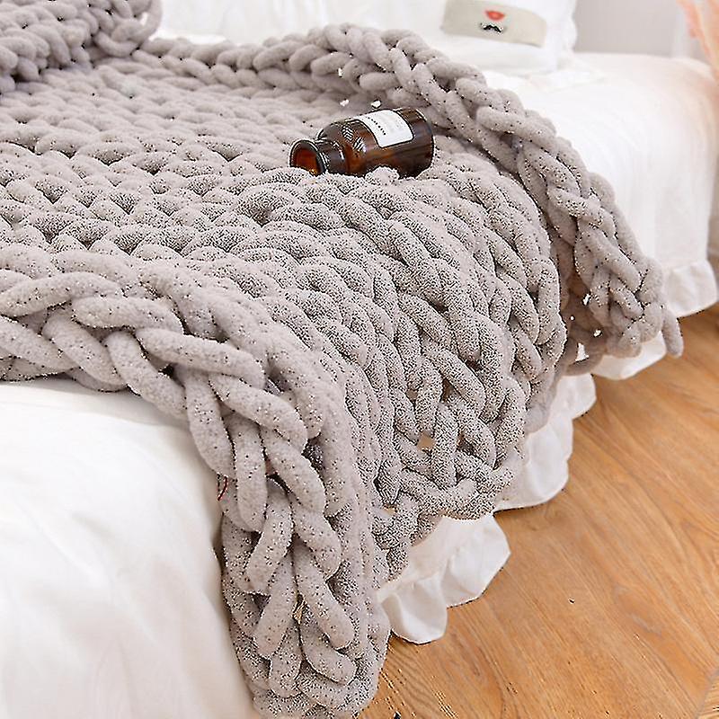 Hand gestrickte dicke Decke dick warm gemütlich soft to Touch