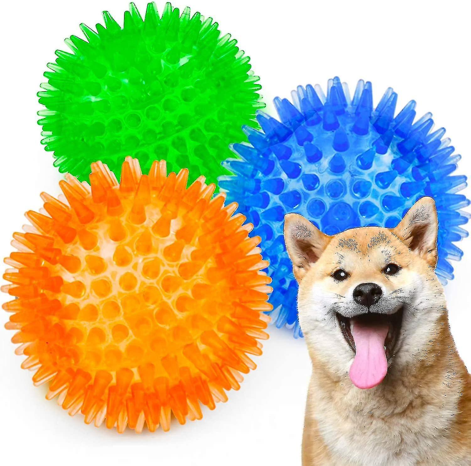 Fetch Balls pour chiens, caoutchouc couleurs vives jouets pour chiots