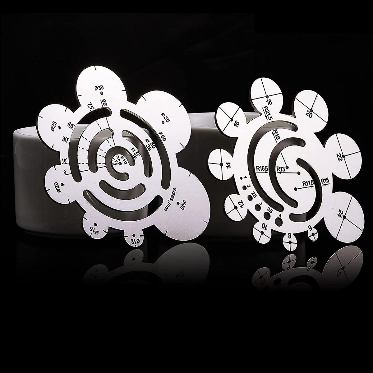 Round Leather Cutting Tools Metal Cutting Ruler for DIY Leathercraft Working Drawing Leather Projec