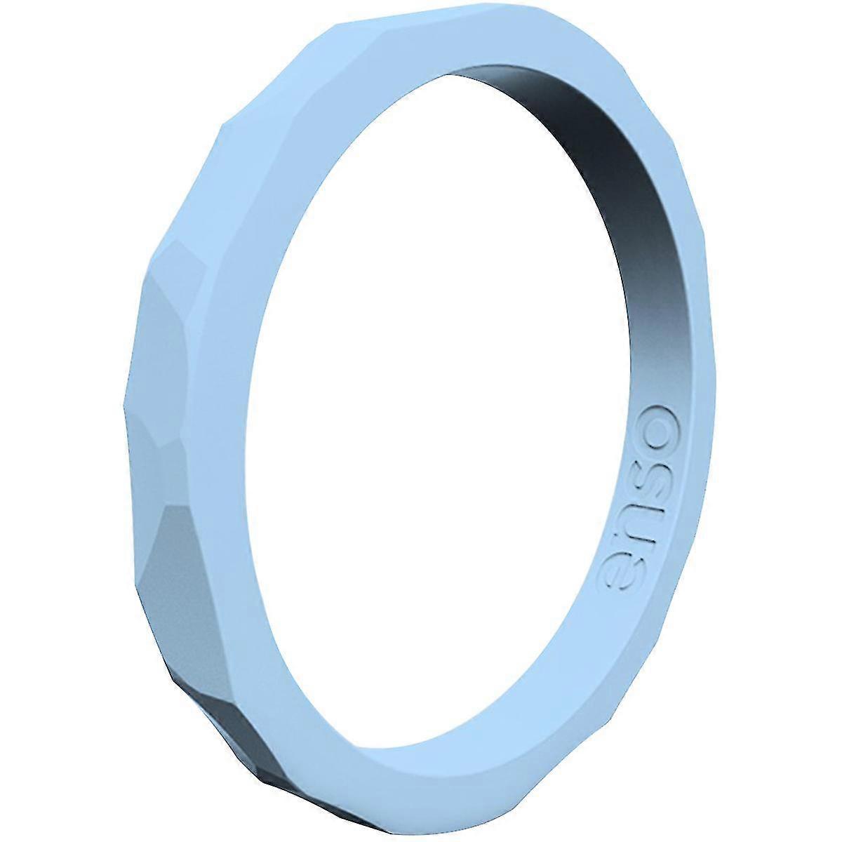 Enso Rings Hammered Stackables Series Silicone Ring - Carolina Blue