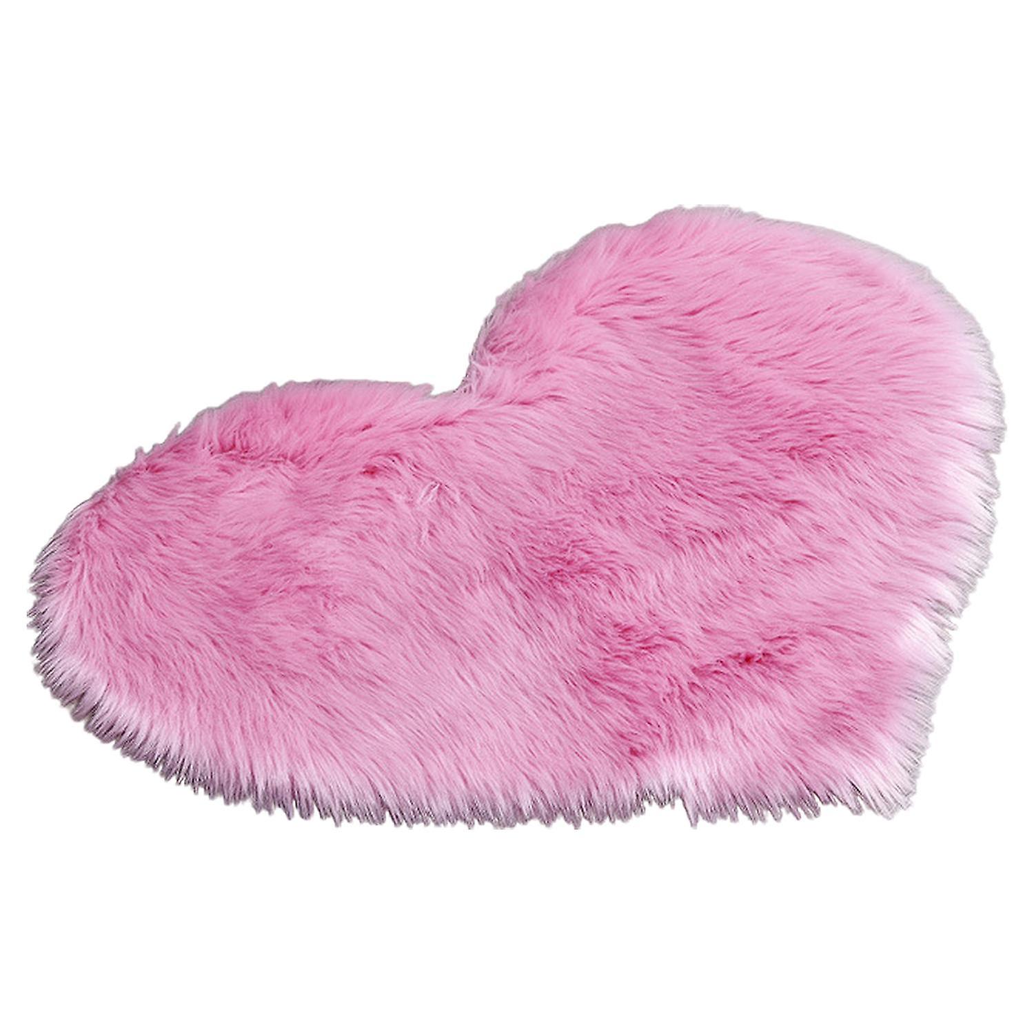 ZHOUBA Rug Mat Soft Texture Love Heart Shape Acrylic Fluffy Carpet Plush Mats Household Use