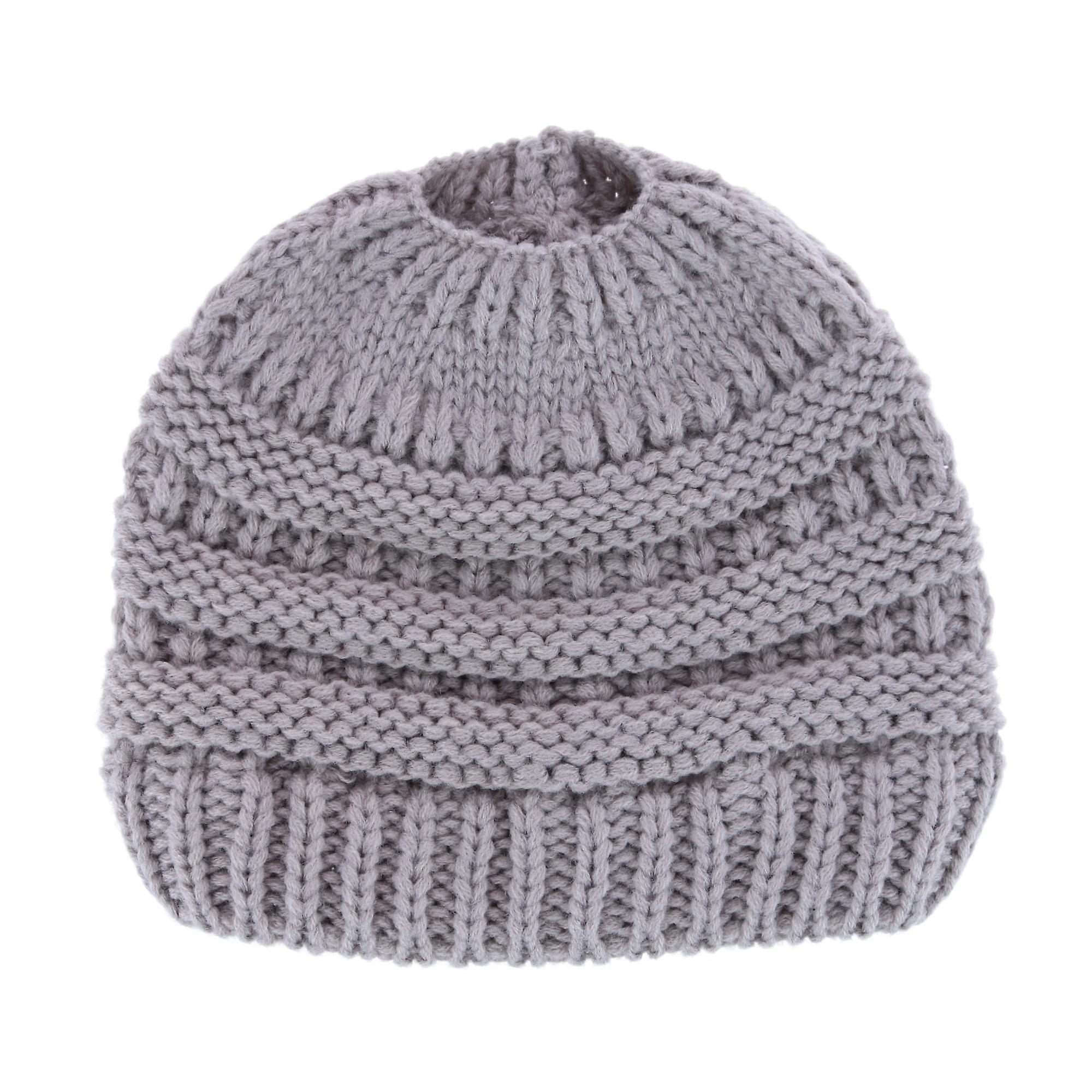 CTM Ponytail Winter Beanie Knit Hat (Women)