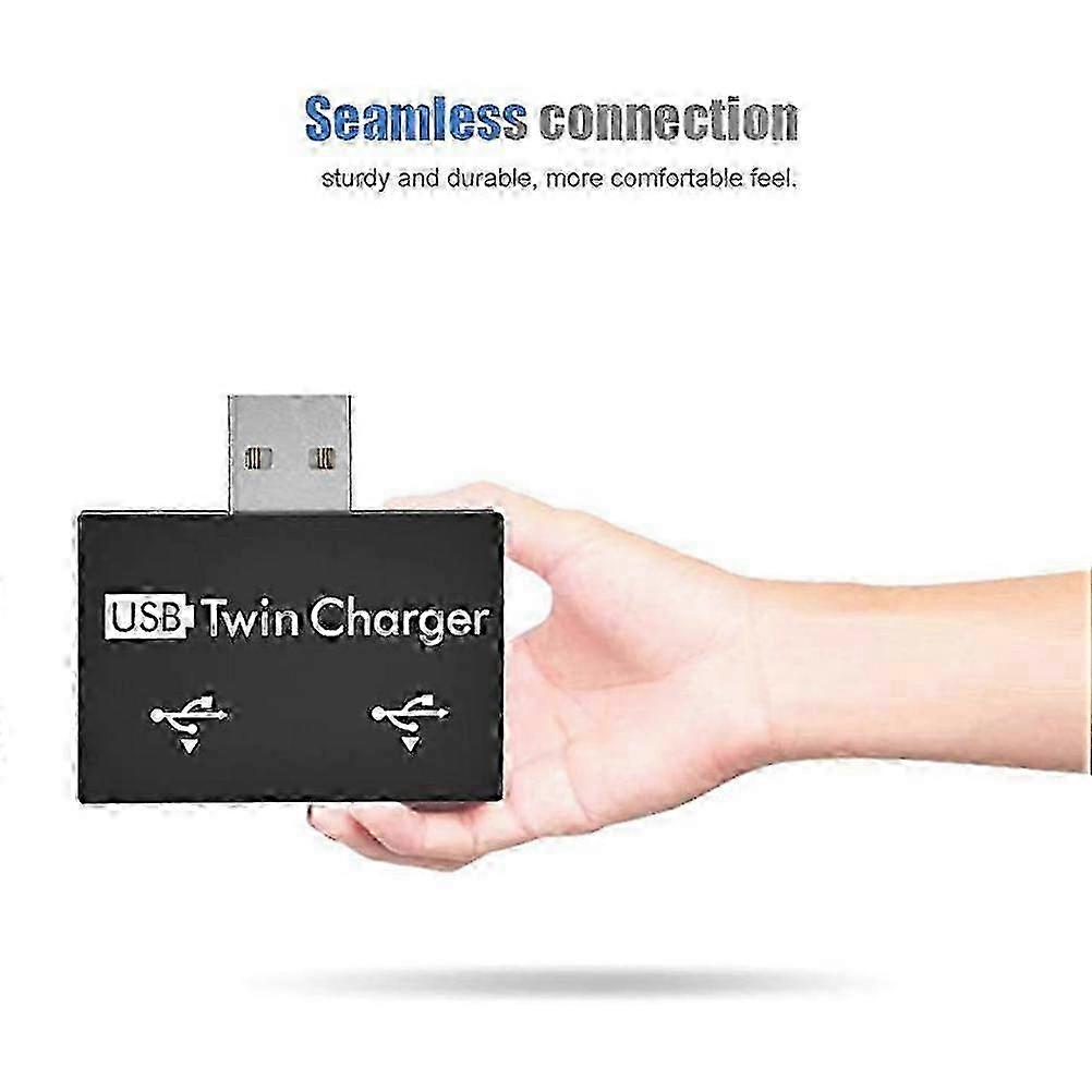 Mini USB Hub 2 Port USB Twin Charger Splitter Adapter Converter for  PC USB Flash Drives