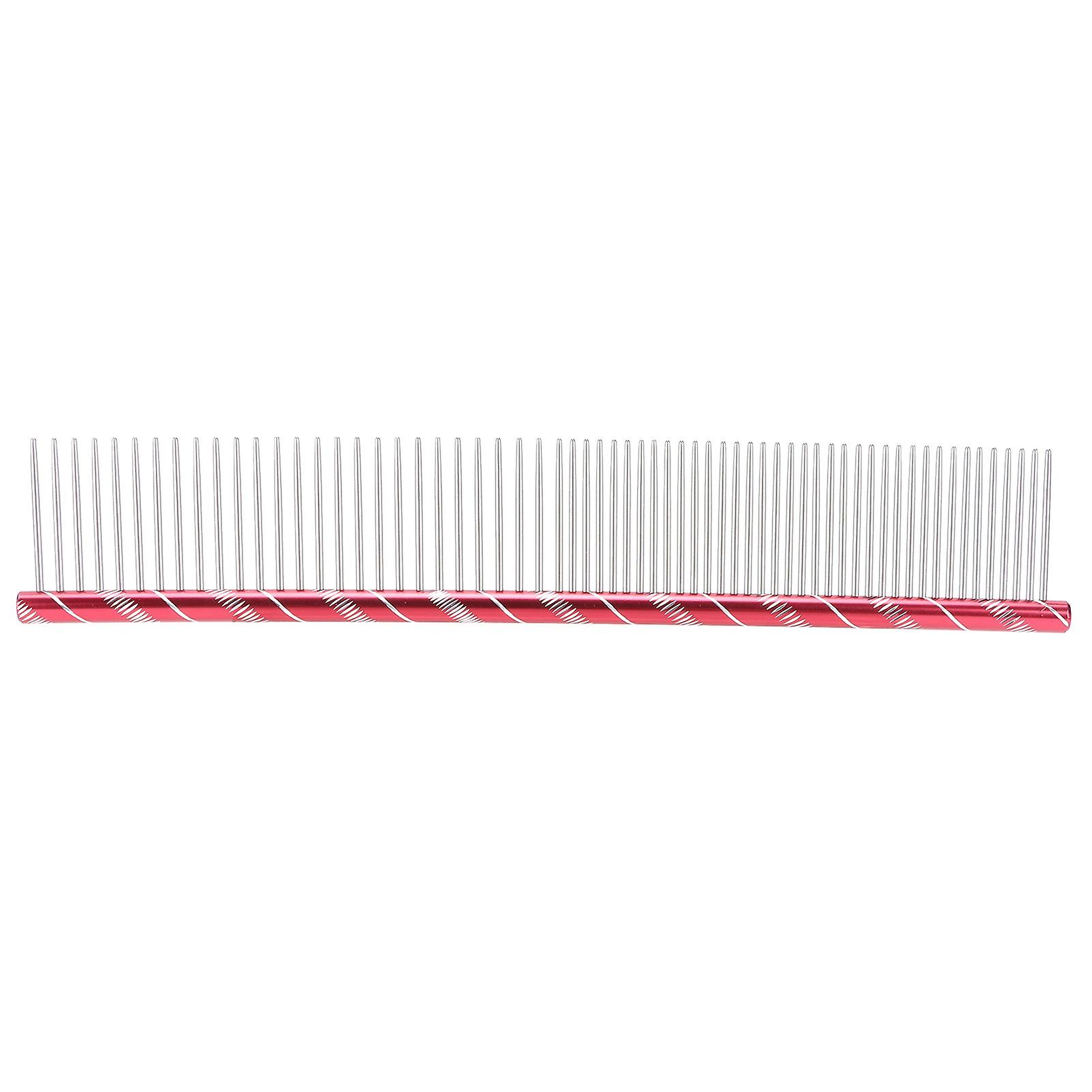 Pet Comb, Double Tooth Open Dense Comb for Dogs, Cats and Other Long and Short Haired Animals, Red