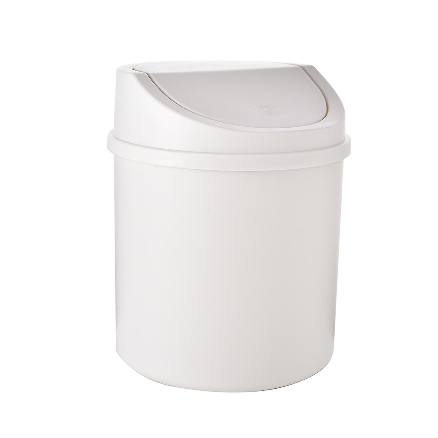 Mini Trash Can Reusable Space Saving PP Plastic Cylindrical Tiny Garbage Can for Desktop