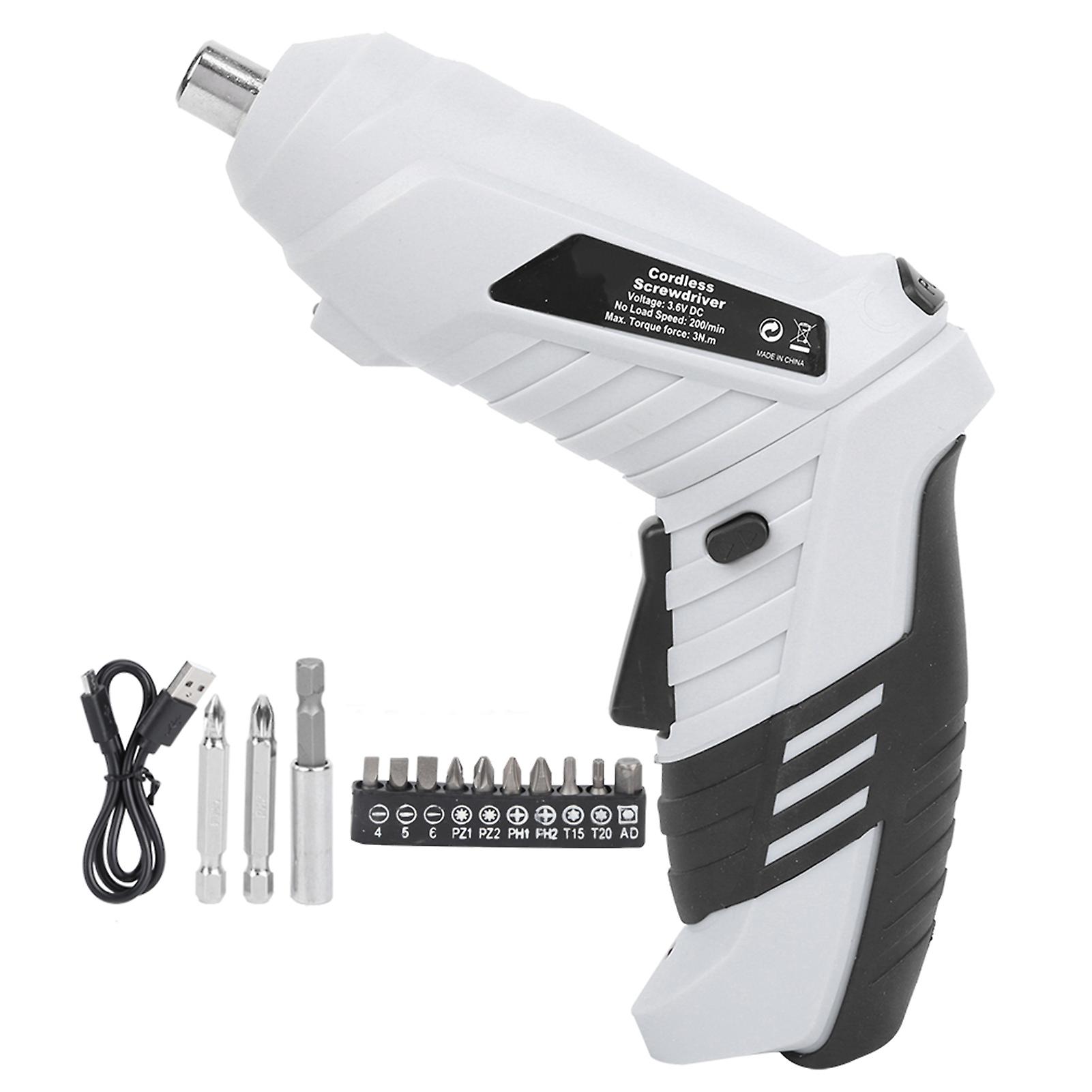 Cordless Electric Screwdriver Drill Kit LithiumIon Rechargeable Screw LED Home