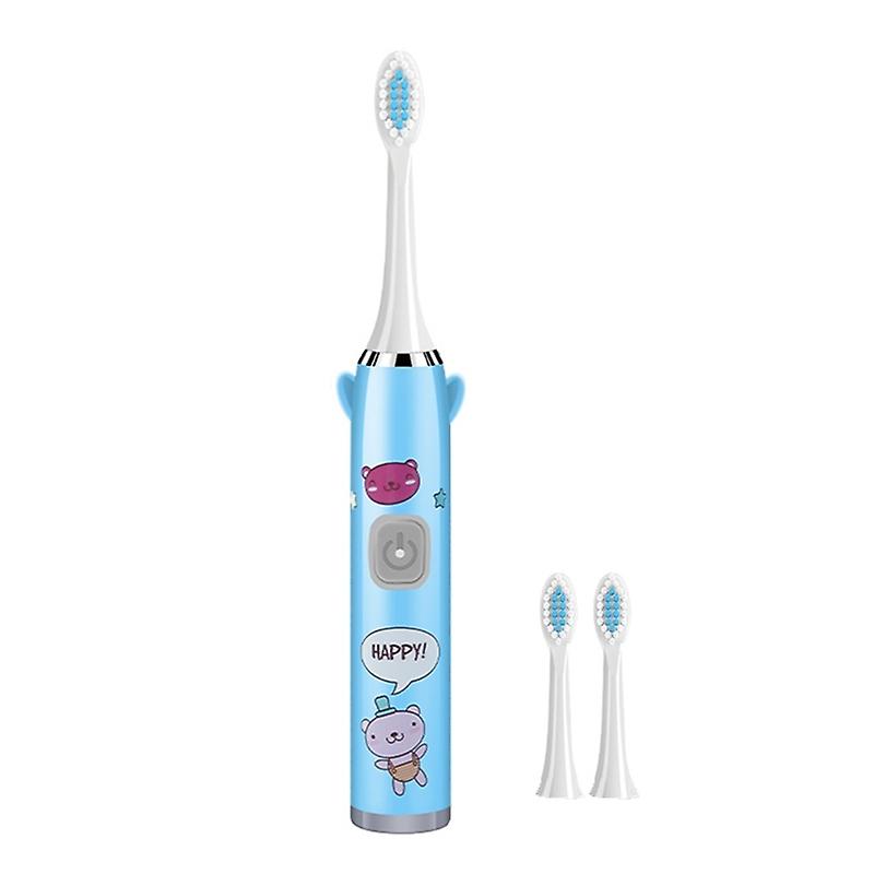 Children Electric Toothbrush Blue with 3 Heads