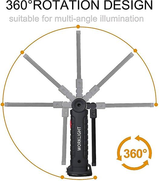 Rechargeable LED Work Light Torch with Magnet for Camping and Inspection