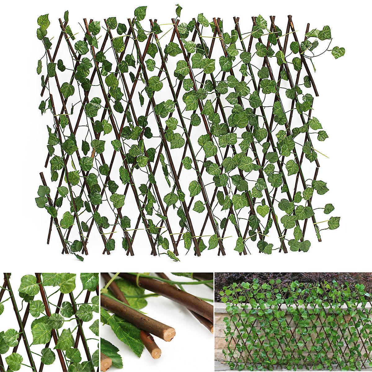 Garden Patio Yard Expandable Artificial Ivy Leaf Fence Decorations Screen