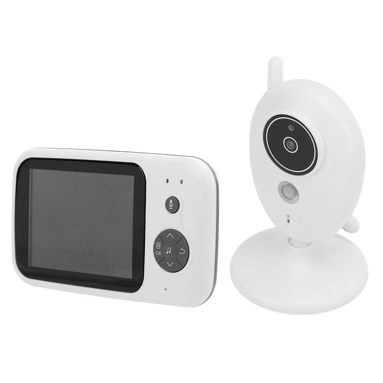 Wireless Video Baby Monitor Infant Camera with 2 Way Intercom Night Vision Temperature Monitor Adjustable Volume 100‑240VUK Plug 