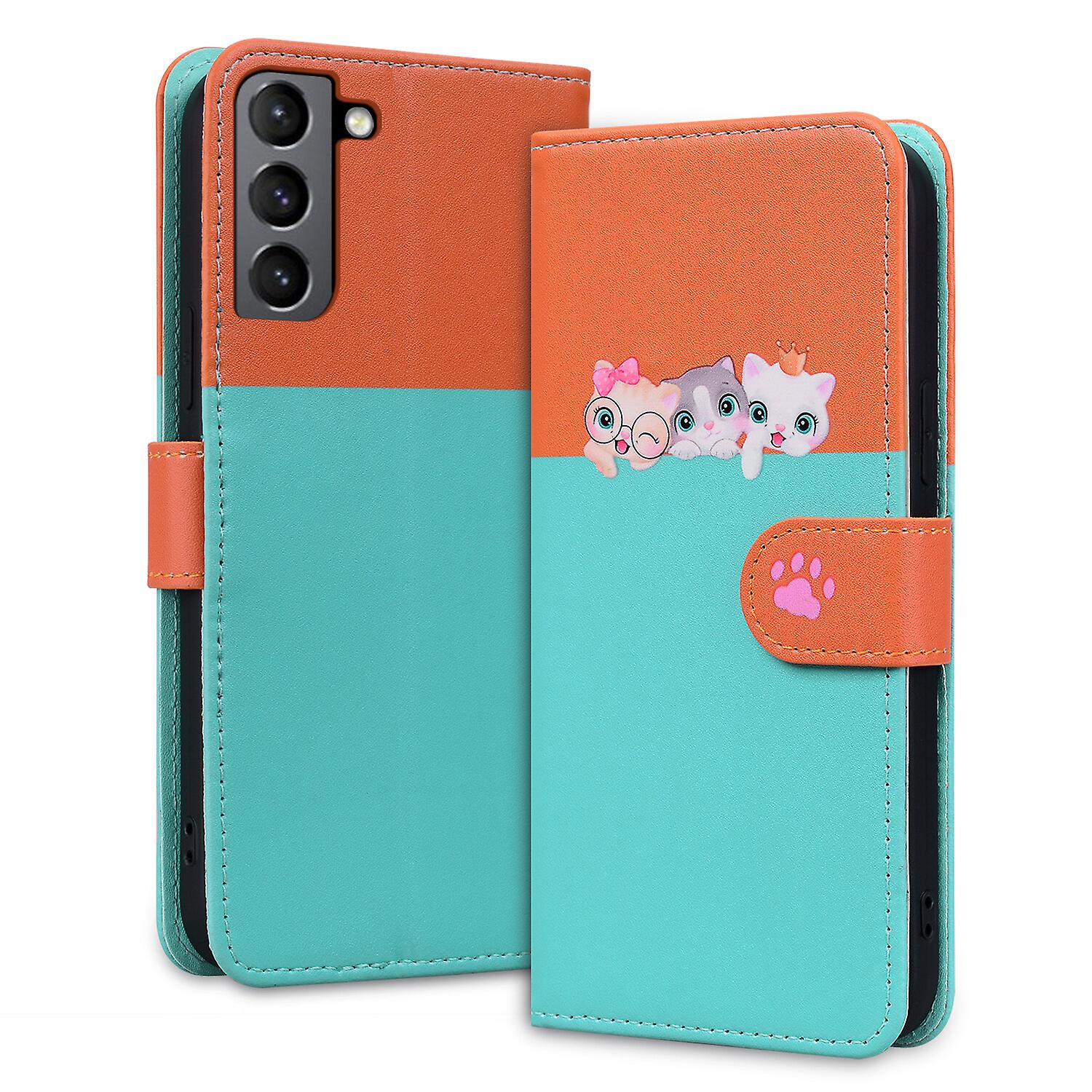 For Samsung S21 Plus Wallet Case,3 Credit Card Slot ID Card Holder,PU Leather Flip Case with Strap