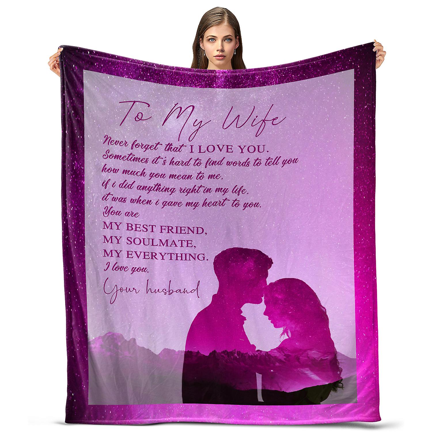 Oasisdream Lightweight and Smooth Blanket for Wife with Husband Kissing His Lover Print