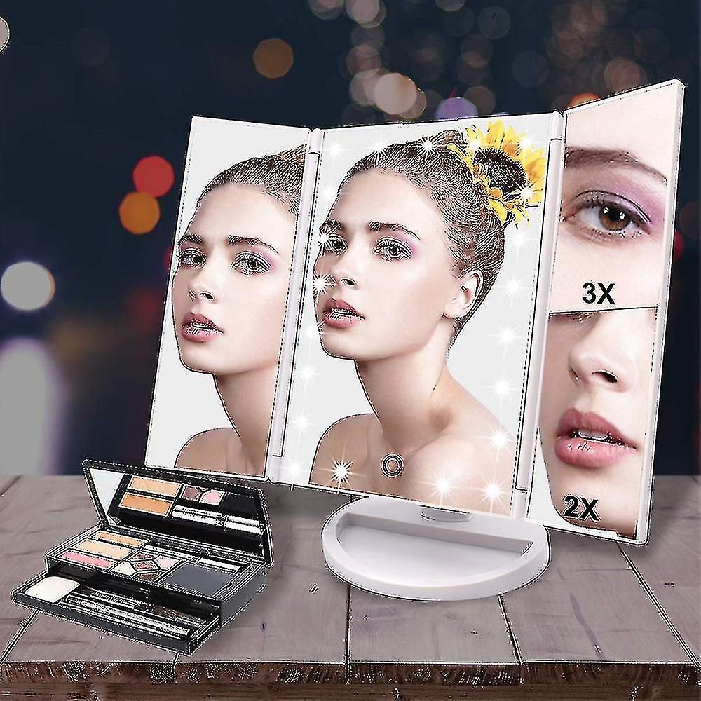 2x/3x Magnification 22 Led Lights Touch Screen Switch Tri-fold Design